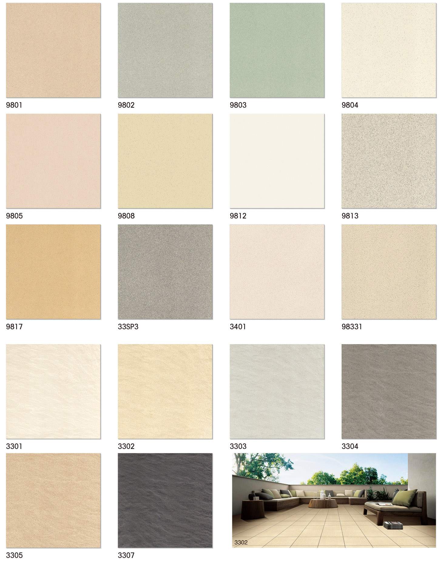 salt and pepper  tile 300x300mm / 400x400mm 